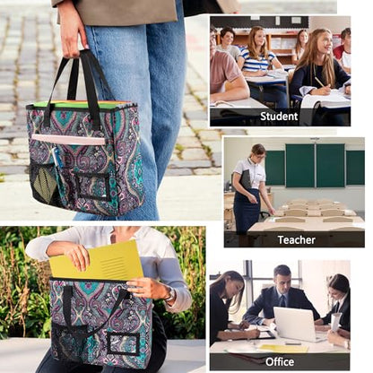 LoDrid Collapsible File Tote Bag with Handles for Letter Size Files, Totem | Portable File Organizer Box with 3 Built-in Boards for Letter Size Files, Document Storage Case for Office, Home, Travel