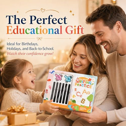 Large Magic Grooved Writing Practice for Kids 3-5, Grooved Writing Books for Kids 6-8, Handwriting Practice Ages 5-7, Preschool Learning Activities (Practice 6-Books)