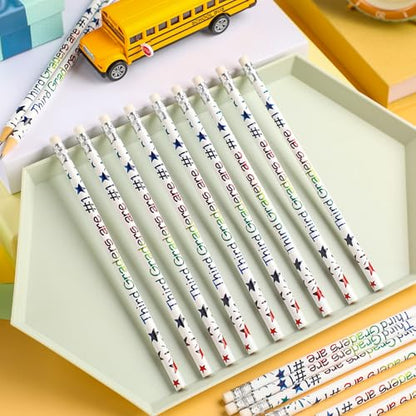 Tenceur 24 Pcs 3rd Graders Pencils Bulk Motivational Pencils with Erasers Inspirational Pencil with Back to School Supplies for Kids Student Teacher Classroom Reward - style: 3rd Graders