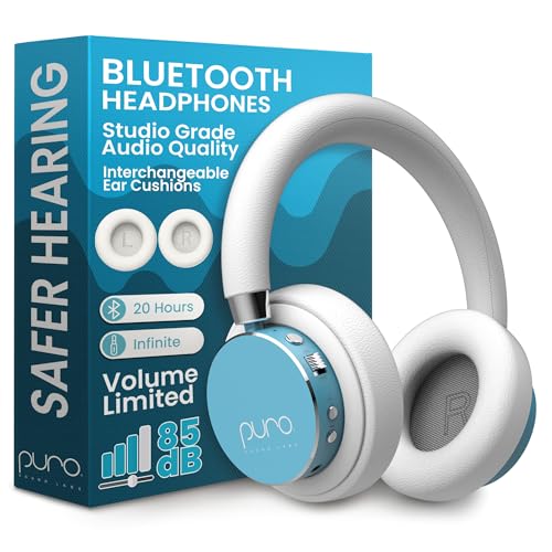 Puro Sound Labs Kids Wireless Headphones – Volume-Limiting 85dB, Built-In Mic, Studio-Grade Sound, 20-Hour Battery Life, Comfortable Fit & Easy to Connect Kids Bluetooth Headphones – BT2200 Plus, Teal - color: Teal