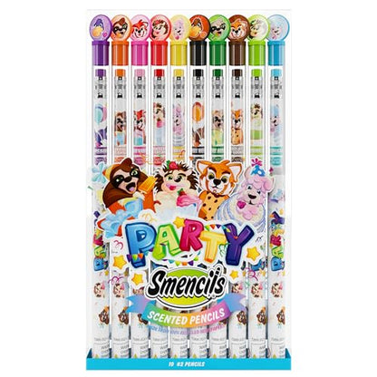 Party Smencils - Patented Gourmet Scented Graphite HB #2 Pencils made from Recycled Newspapers, 10 Count, Gifts for Kids, School Supplies - color: Party