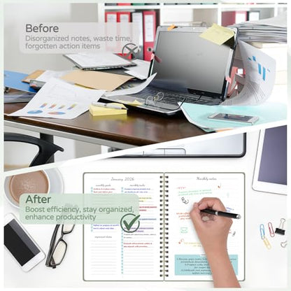 Monthly Planner 2026-2027, 2 Year Calendar 2026-2027 (Jan 2026 - Dec 2027), 7" x 10", 26-27 Monthly Calendar Planner, 24-Month Planning Book for Home School Office Supplies - color: O-Green
