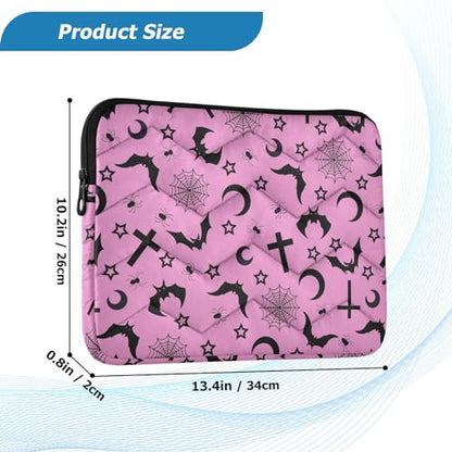 Cute Laptop Sleeve 13 inch Bats Crosses Stars Gothic Laptop Bag 14 inch Waterproof Computer Bag for Women Laptop Accessories Computer Cover Bag for Tablet Men, A06D24018 - color: Bats Crosses Stars Gothic