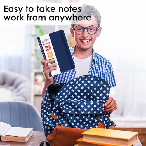 LABUK Spiral Notebook, 160 Pages A5 Lined Hardcover Notebook, 5.5 x 8in Spiral Journal for Women and Man, Work, Writing (Navy Blue) - color: 4-navy blue, style: A5