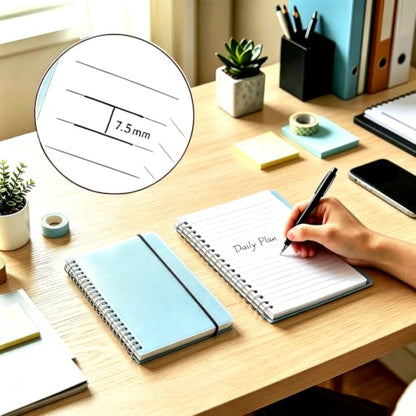 PAIKIUU 4 Pack Spiral Notebooks 5 x 7 in College Ruled, Mini Spiral Notebook, Waterproof 80 Sheets/160 Pages, Pocket Notebook with 120 Pcs Sticky Index Tabs for Home Office College School - size: 5 x 7 in, style: Style 1