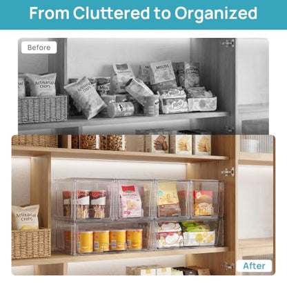 Vtopmart 4 pack Easily Clear Storage Dawers - style: 2 Wide+2 Medium