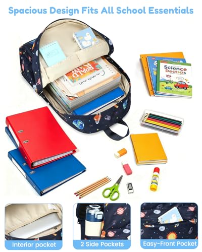 CAMTOP Backpack for Kids, Boys Girls Preschool Backpacks with Lunch Box Toddler Kindergarten School Bookbag Set (Blue Planet) - color: Blue Planet
