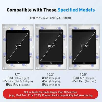 AboveTEK Anti-Theft Tablet Stand – iPad Locking & Security Stand, Countertop & Wall Mount POS Stand, 360° Swivel Kiosk Stand for iPad/iPad Air/iPad Pro – Ideal for Retail Business (White) - color: White