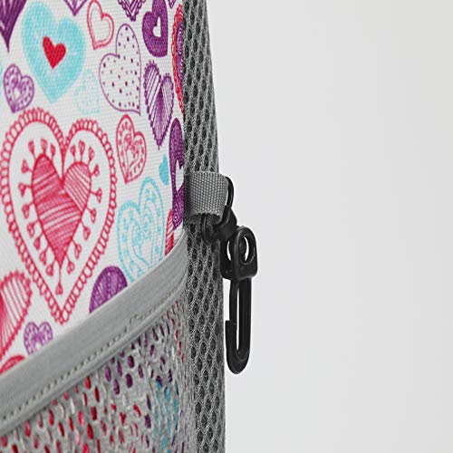 Tilami Rolling Backpack for Kids 19 inch Backpack on Wheels for Boys & Girls - color: Colorful Hearts
