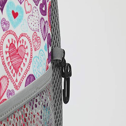 Tilami Rolling Backpack for Kids 19 inch Backpack on Wheels for Boys & Girls - color: Colorful Hearts