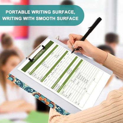 3 Ring Binder with Clipboard, D Rings Holds 200 Sheets, Heavy Duty Binders Folder for School Office, Waterproof PVC Cover with 3 Interior Clear Pockets, Moroccan Texture