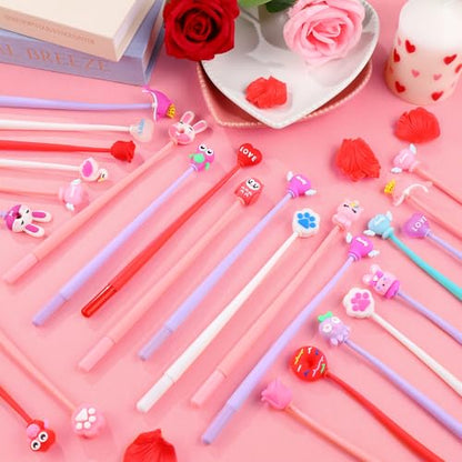 40pcs Valentine’s Day Wiggle Pens With Animal&Heart Shapes Bulk Gifts for Kids Students Coworkers Cute Pens for Classroom Prizes Birthday Party Favors Goodie Bags Stuffers.