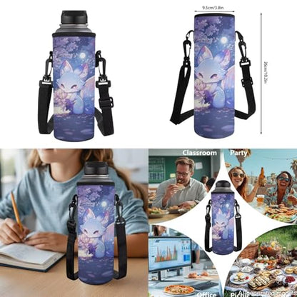 17 Inch Kid's 4PCS Backpack Set, Back to School Essentials | Insulated lunch box, water bottle pouch, pencil case, lightweight, padded shoulder straps, for elementary, middle school - color: Pink Fox-1