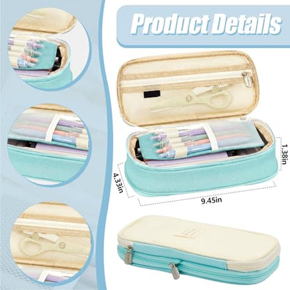 Jutom 39 Pcs Aesthetic Book Annotation Kit Highlighter with Case Bag Gel Pen Transparent Sticky Note Taking Bible Supplies(Mint Green,Cute Style) - color: Green Beige, style: Cute Style