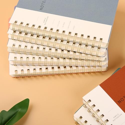 Spiral Notebook, Pink Notebook-6.1x8.2 Inch College Ruled Journal with Inner Pockets and 160 Pages, PU Leather Cover Business Journal, Twin-Wire Binding Notebook Perfect for Office & Home - color: 003-Pink-1pack, size: A5-160 pages