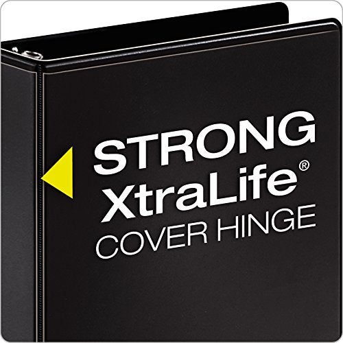 Cardinal 3 Ring Binder,Durable 2 Inch Performer ClearVue Binder, Round Rings, 475-Sheet Capacity, Customizable ClearVue Covers, PVC-Free, Black (67425) - color: Black, size: 2-Inch