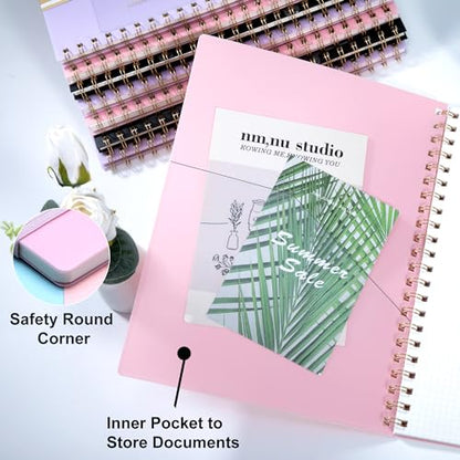 Yoment Bullet Dotted Journal Spiral Notebook 8.5 x 11 A4 Large Dot Grid Notebooks, 100 GSM Thick Dot Paper, Journaling Notebooks for Work School Sketching, A4 Pink - color: Pink, style: F - Dotted - A4