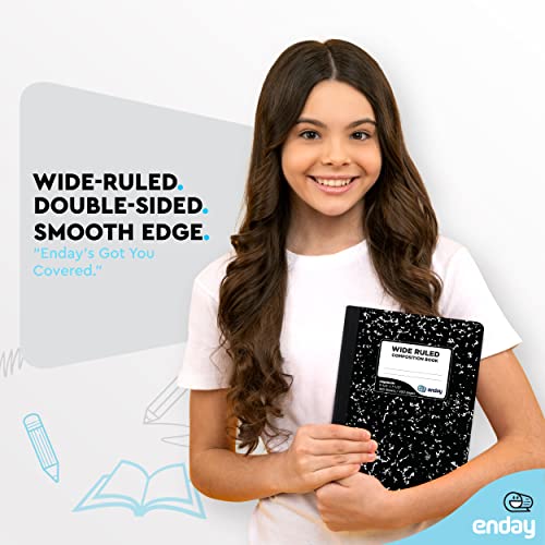 Enday Composition Notebook Wide Ruled (48 Pack) - Marble Composition Notebook, Wide Ruled Composition Notebook, Composition Notebook Bulk, 100 Sheets Composition Books for School and Office - size: 48 Pack
