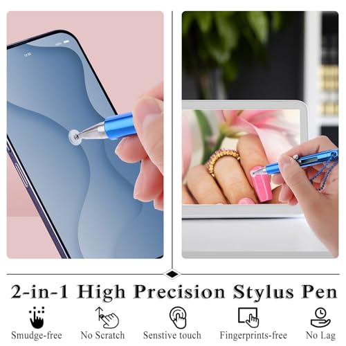 Mabor Stylus for Touch Screens, 5Pcs Mini Stylus Pen with Keychain Portable Precision Capacitive Stylus for Cell Phone Tablets Universal Touch Pen for Touchscreen Laptops