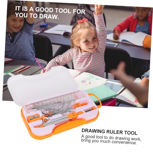 MAGICLULU Metal Drawing Compass Set for Students, 10pcs Geometry Drawing Kit with Math Rulers and Compasses, Sturdy Metal Material, Suitable for School Exams and Drafting Random Color