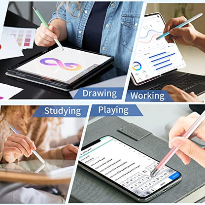 Stylus Pens for Touch Screens, 4PCS Stylus Pen for iPad with Precision Double Fiber Tips, Compatible with Apple iPad/iPhone/Android/Tablets and Other Capacitive Touch Screens