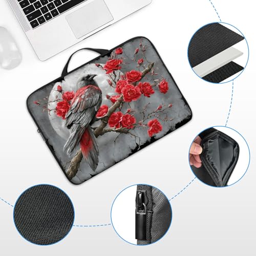 13 13.3 14 inch Laptop Sleeve with Handle, Crow Water‑Resistant Laptop Carrying Case for MacBook Air 13-inch/MacBook Pro 13/14 inch/Dell/HP/Lenovo - color: Crow, size: 13-14 inch Devices