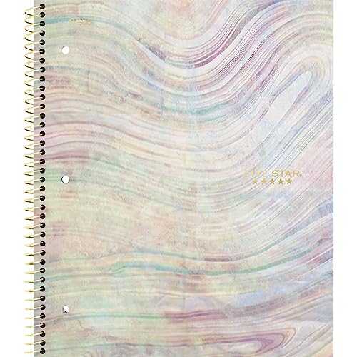 Five Star Spiral Notebooks, 1 Subject, College Ruled, 11" x 8-1/2", Cute Designs Bright Colors, 3 Pack, Design May Vary.