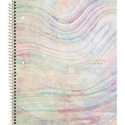 Five Star Spiral Notebooks, 1 Subject, College Ruled, 11" x 8-1/2", Cute Designs Bright Colors, 3 Pack, Design May Vary.