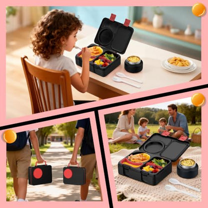 Bento Lunch Box for Kids Adult, Leakproof 3-4 Compartment Bento Box Set with Insulated Food Jar,Water Bottle, Lunch Bag, School Lunch Container for Toddler Teen Girls Boys Ages 3+(Racing Car) - color: Racing Car
