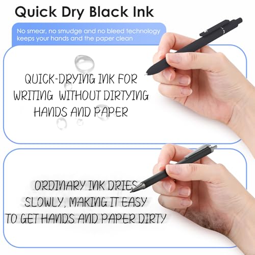 Gel Pens, 6PCS 0.5mm Black Ink Fine Point Pens, Cute Office School Supplies | Anniversary Birthday Gifts for Men Women, Quick Dry Smooth Writing Pens For Journaling, Nurse Aesthetic Pen, Elegant Black - color: Multicolor & 6 Elegant Black