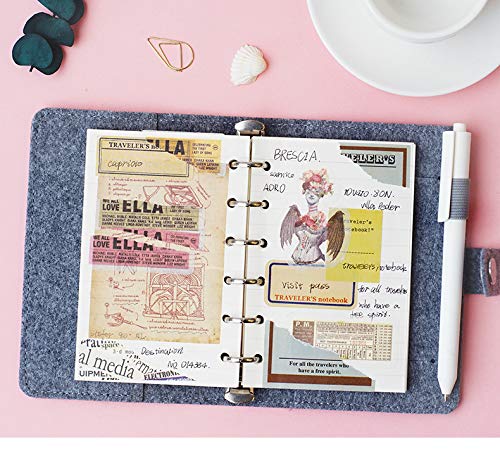 6 Holes Binder Planner Refill with 4 Basic Designs, A7 Notebook Refill, 100gsm, Dot, Grid, Line, Blank Paper,4.84 x 3.23'', 80 sheets/160 Pages, Harphia - color: 80 Sheet, size: A7