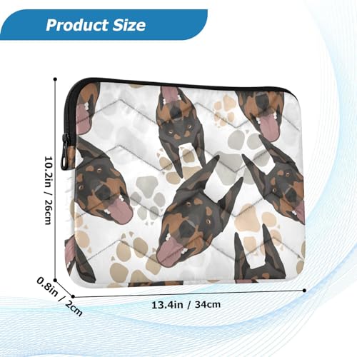 Cute Laptop Sleeve 13 inch Doberman Dog Laptop Bag 14 inch Waterproof Computer Bag for Women Laptop Accessories Computer Cover Bag for Tablet Men - color: Doberman Dog