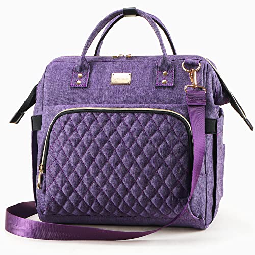 Weitars Lunch Bag for Women Cute Lunch Bag For Work,Insulated LunchBox Lunch Purse Leakproof Wide-Open Lonchera Lunchbag Lunch Tote With Pockets And Adjustable Strap For Office Picnic Beach - color: Purple