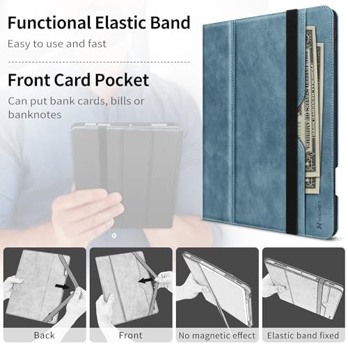 H HOLIMET Case for iPad Air 11 Inch 2026 M4/M3/M2 (2025/2024)/iPad Air 4th/5th Generation 10.9-inch with Pencil Holder Pocket Typing Angle Auto Sleep/Wake Muti-Stand Vegan Leather - color: Blue