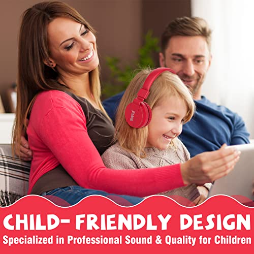 ONTA Kids Headphones for Boys Girls - Child Student Headset Wired Plug Toddler Earphones School Teen on Ear for Ipad | Computer | Smart Phone | Amazon Fire Tablet | Laptop | Plane Travel | Game (red) - color: Red