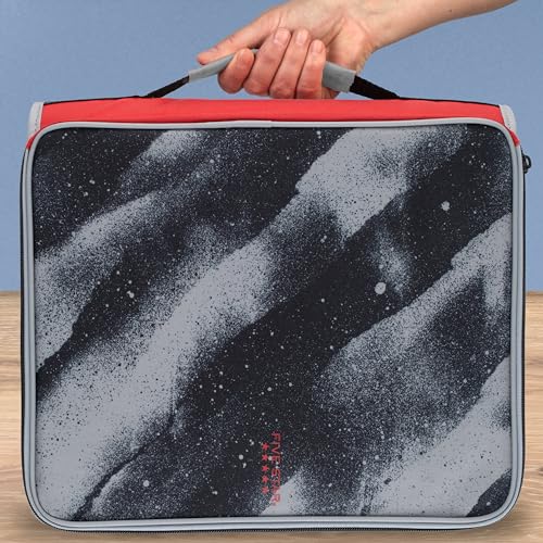 Five Star Zipper Binder 2 Inch O-Rings Case Organiser with Multi-Access and 5-Tab Expanding File Folder, 850 Sheet Capacity, Crimson Fade (290010K) - color: Crimson Fade, size: 2 Inch
