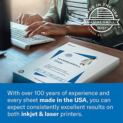 Hammermill Printer Paper, Fore Multipurpose 24 lb Copy Paper, 8.5 x 11 - 10 Ream (5,000 Sheets) - 96 Bright, Made in the USA - size: 10 Ream | 5000 Sheets, style: Letter (8.5x11)