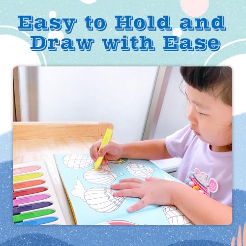 Triangle Jumbo Toddler Crayons 12 Count, Non Toxic Unbreakable Crayons, Easy-Grip Washable, Safe Coloring Gifts for Babies and Children - color: Strip