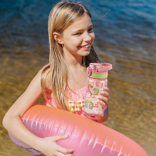 Kids Water Bottle for School, 20 Oz Plastic Straw Water Bottle with Silicone Spout and Leakproof Cover, Dishwasher Safe (Zodiac Signs) - color: Zodiac Signs, size: 20 Ounces