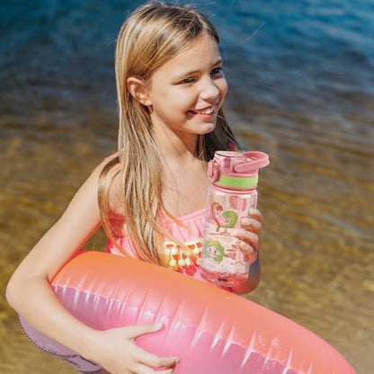 Kids Water Bottle for School, 20 Oz Plastic Straw Water Bottle with Silicone Spout and Leakproof Cover, Dishwasher Safe (Zodiac Signs) - color: Zodiac Signs, size: 20 Ounces