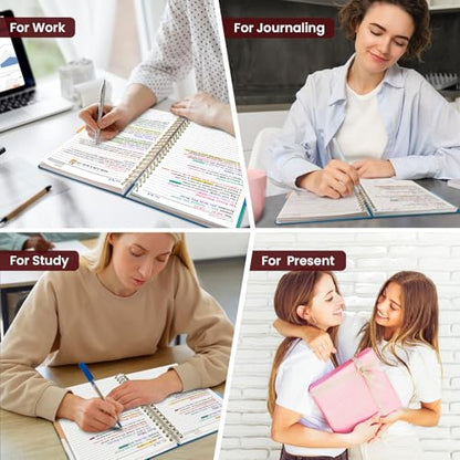 Large Spiral Lined Notebook for Work with Dividers & Tabs, 8.5"x11" Hardcover 5 Subject Notebook, College Ruled, 280 Pages, Tulip Fields - color: K - Tulip Fields
