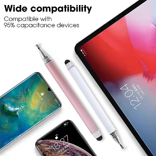2-in-1 Stylus Pen for Touch Screen, 3pcs High Precision Universal Stylus Pen for iPad Compatible with Apple, iPhone, iPad, Android, Microsoft Tablets, Phones