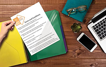 Better Office Products File Folder, Letter Size, Clear, 8.5 x 11 in, 24 Pockets, Durable Polypropylene Plastic