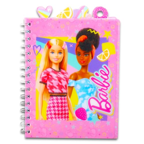 Barbie Journal for Girls - Bundle Spiral Notebook, Sticky Notes Pen Plus Stickers Tabbed Notebook for Kids