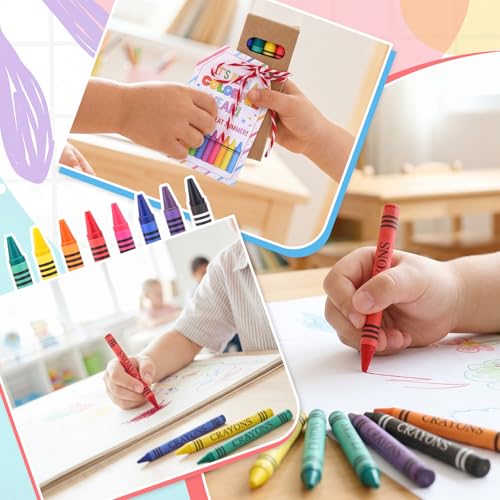 Resurhang 24 Sets/96 Pcs Crayons Bulk 4 Color Back to School Gifts Individual Packs Mini Wrapped Wax Washable Crayons for Student School Supplies Classroom Rewards Gifts - color: 4 Color