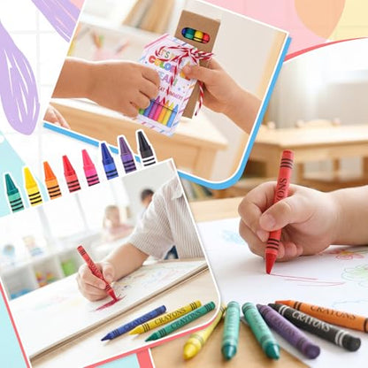 Resurhang 24 Sets/96 Pcs Crayons Bulk 4 Color Back to School Gifts Individual Packs Mini Wrapped Wax Washable Crayons for Student School Supplies Classroom Rewards Gifts - color: 4 Color