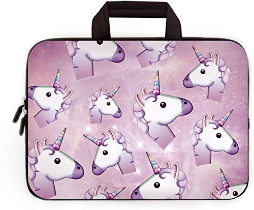 14 15 15.4 15.6 inch Laptop Handle Bag Computer Protect Case Pouch Holder Notebook Sleeve Neoprene Cover Soft Carrying Travel for Dell Lenovo Toshiba HP Chromebook ASUS Acer (Pink Unicorn) - color: Pink Unicorn