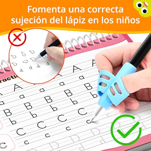 Large Magic Grooved Writing Practice for Kids 3-5 – Spanish Edition | Grooved Writing Books Ages 6-8, Handwriting Practice for Kids 5-7, Preschool Tracing Workbook for Boys & Girls - size: Spanish