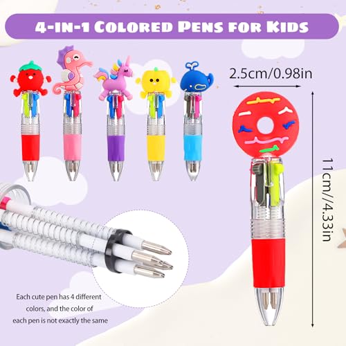 BESARME 32 Pcs Fun Pens for Kids, Prizes for Kids Classroom | 4-in-1 Cute Pen Bulk, Student Birthday Gifts from Teacher, Birthday Party Favors for 8-12