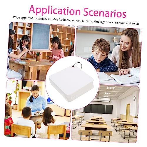 200 Blank Flash Cards with Metal Binder Rings Pre Hole Punched Index Notecards for Studying DIY Note Pads for Home and Office